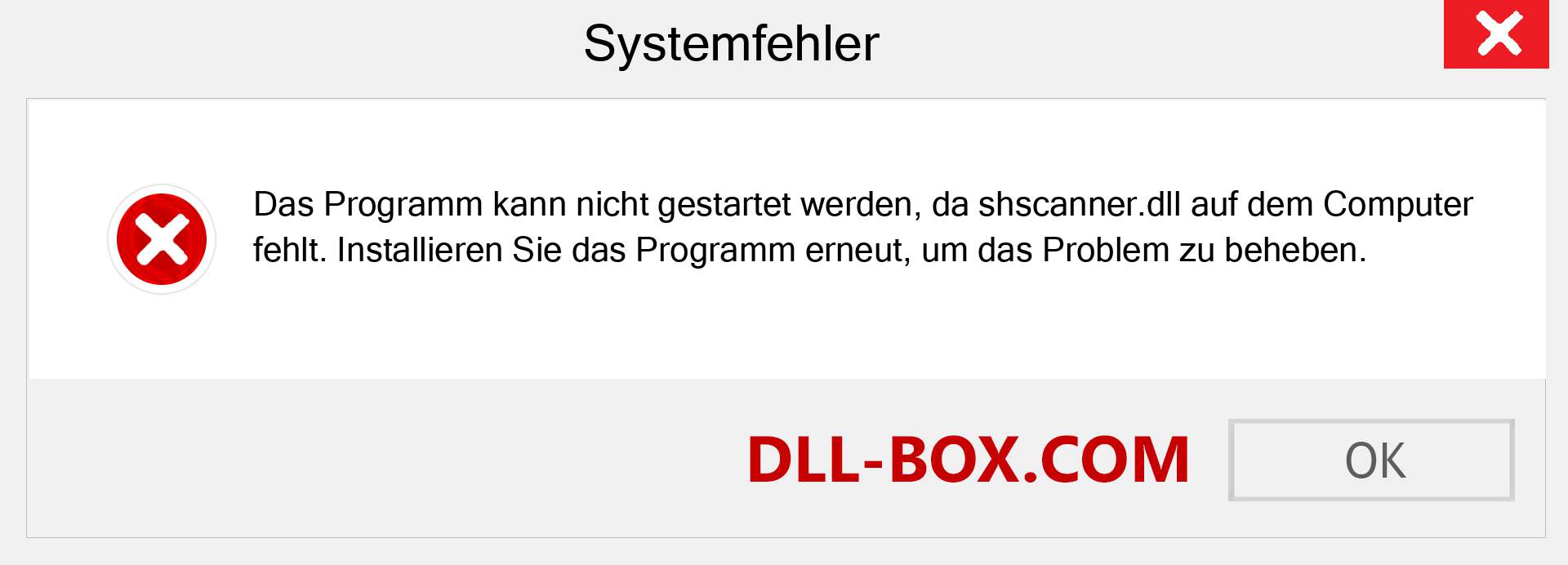 shscanner.dll-Datei fehlt?. Download für Windows 7, 8, 10 - Fix shscanner dll Missing Error unter Windows, Fotos, Bildern